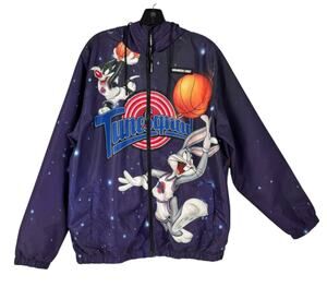 Vintage 90s Members Only Space Jam Tune Squad Bugs Bunny Windbreaker Jacket LG